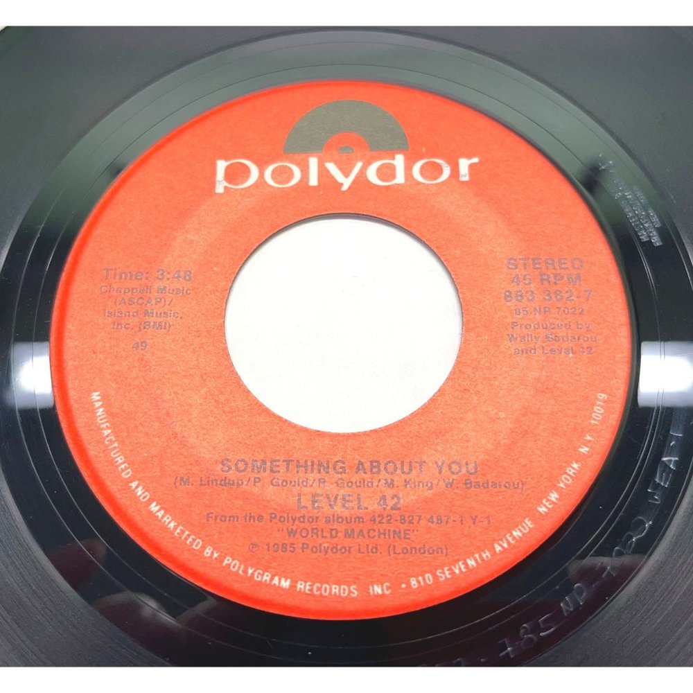 1985 Level 42 Something About You / Coup D'Etat 45 Pop Record Polydor VG+/NM